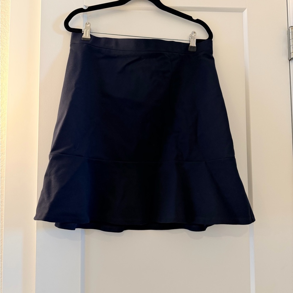 LOFT Navy A-Line Flared Hem Skirt